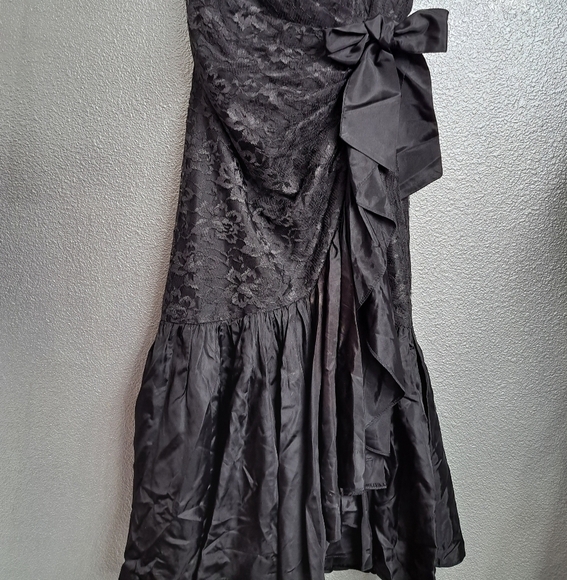 Vintage Steppin Out Black Lace Goth Dress   Size  7 - Picture 4 of 10